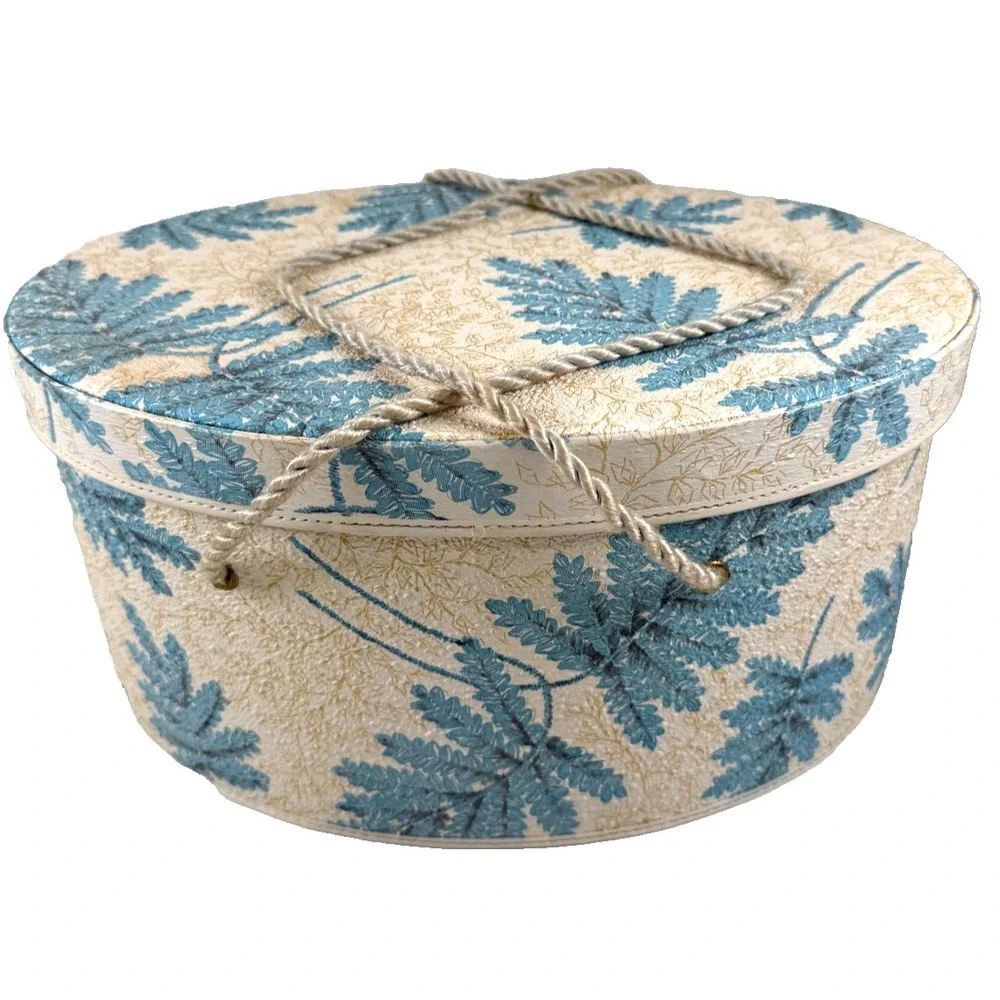 Vintage MCM Sewing Basket Oval Shape 14